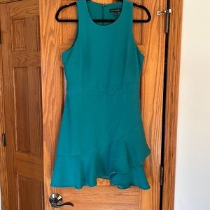Teal tank dress. Ruffled bottom